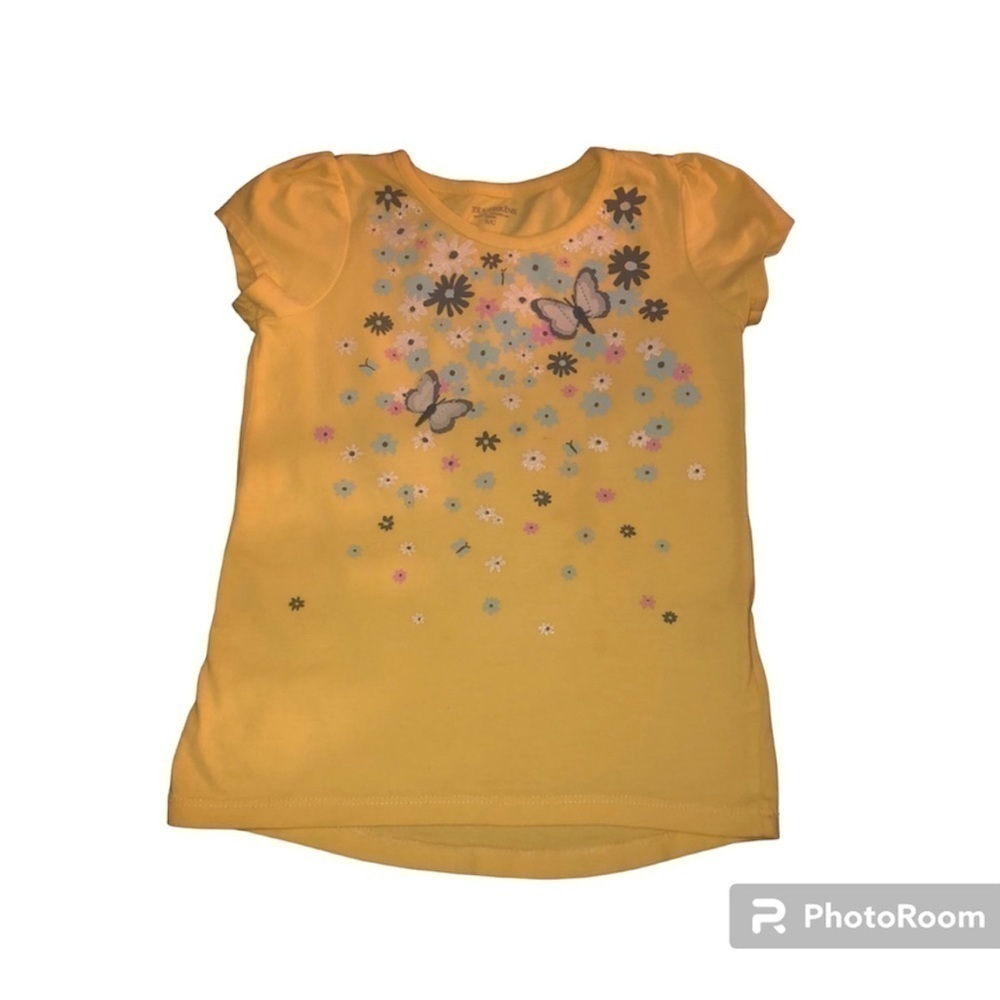Toughskins butterfly floral yellow shirt. Small 🛍